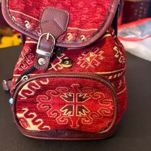 Turkish Handbag Backpack Aztec Red